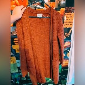 rust soft cardigan with pockets!